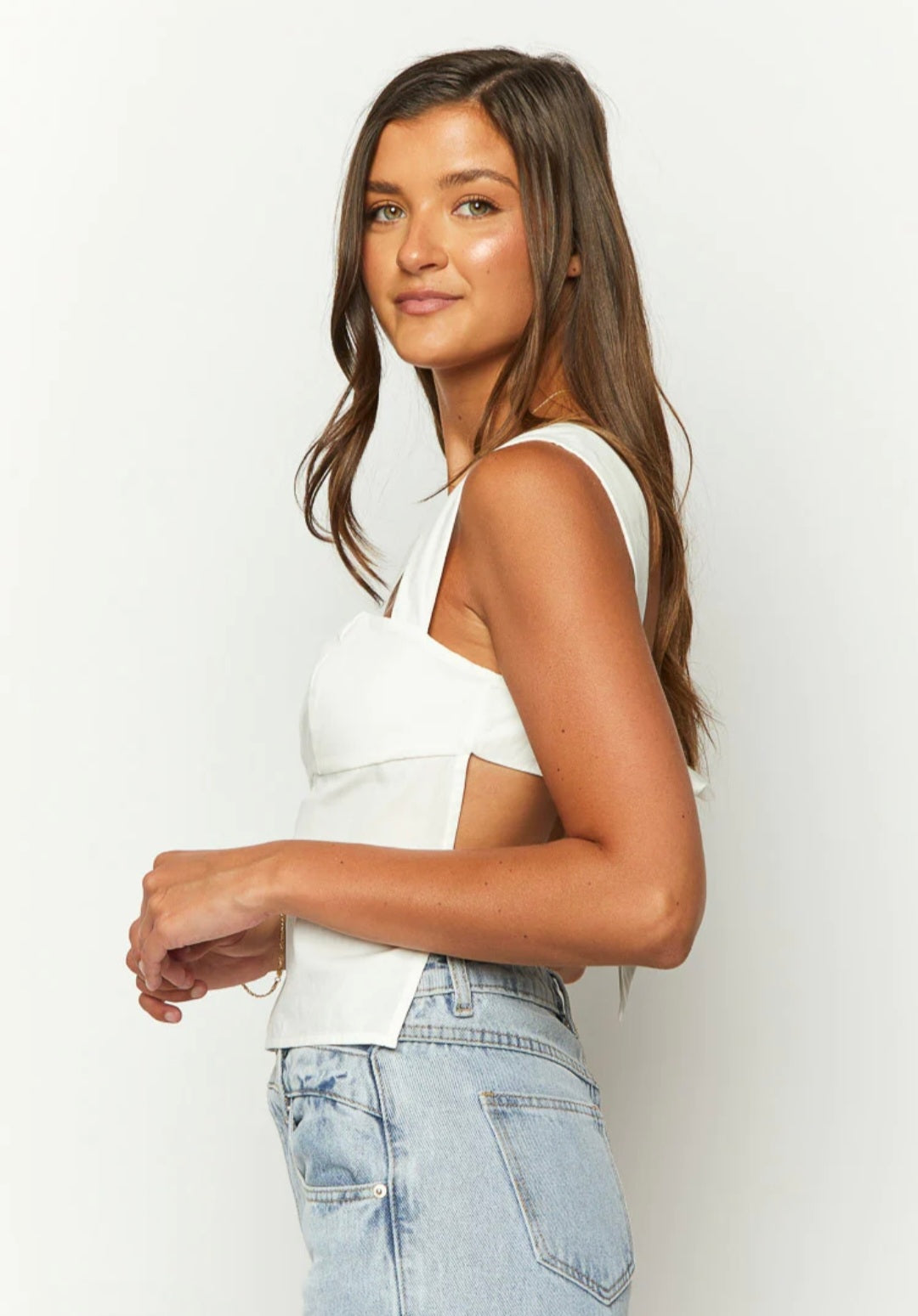 White Cotton Top | Cotton Top | Crop Top | Summer Top | Backless Top-1
