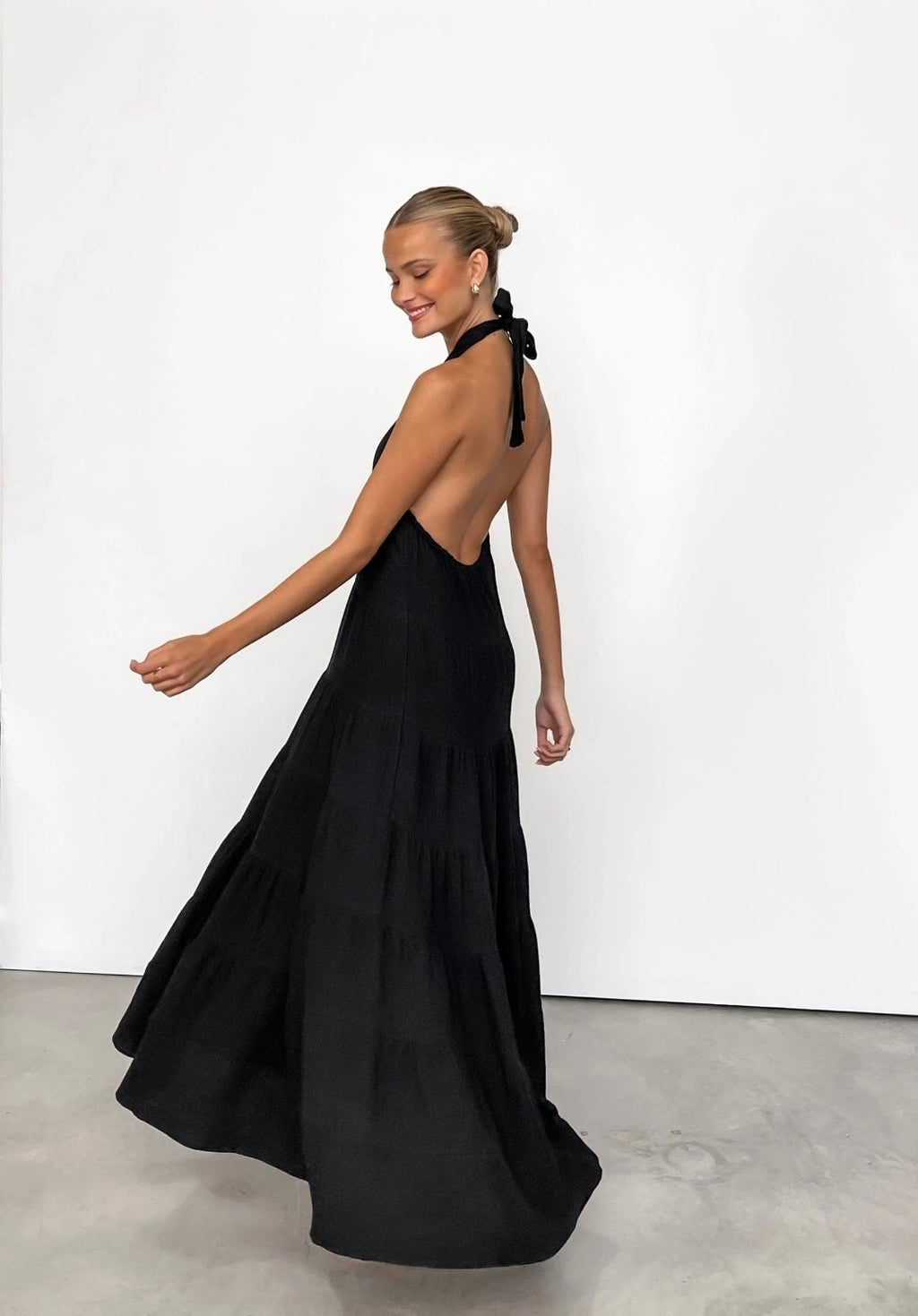 Black Cotton Dress | Maxi Dress | Cotton Dress | Black Dress | Flair Dress-1