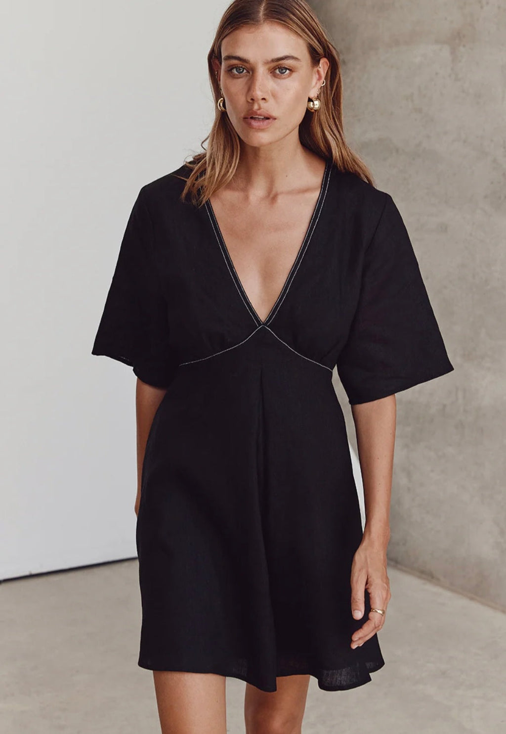 Black Linen Dress | Mini Dress | Linen Dress | Linen Clothing | 100% Organic Linen