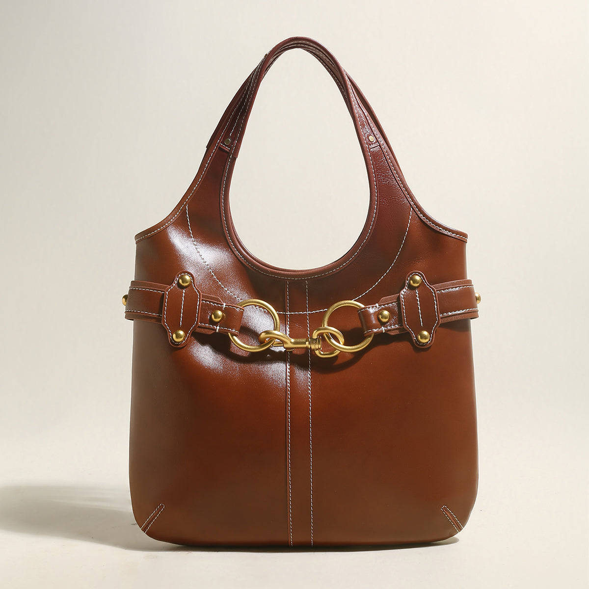 Vintage Belted Leather Bag