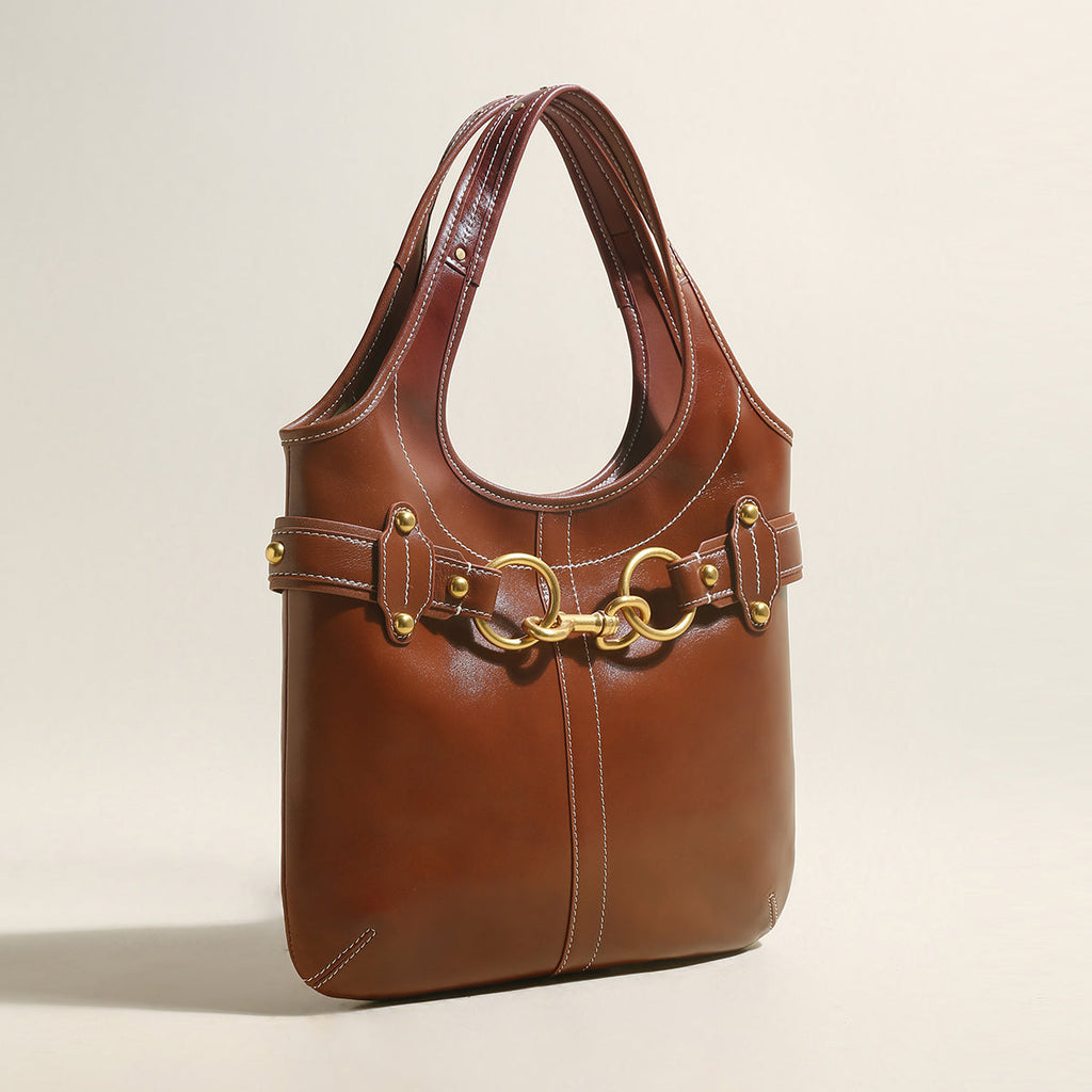 Vintage Belted Leather Bag