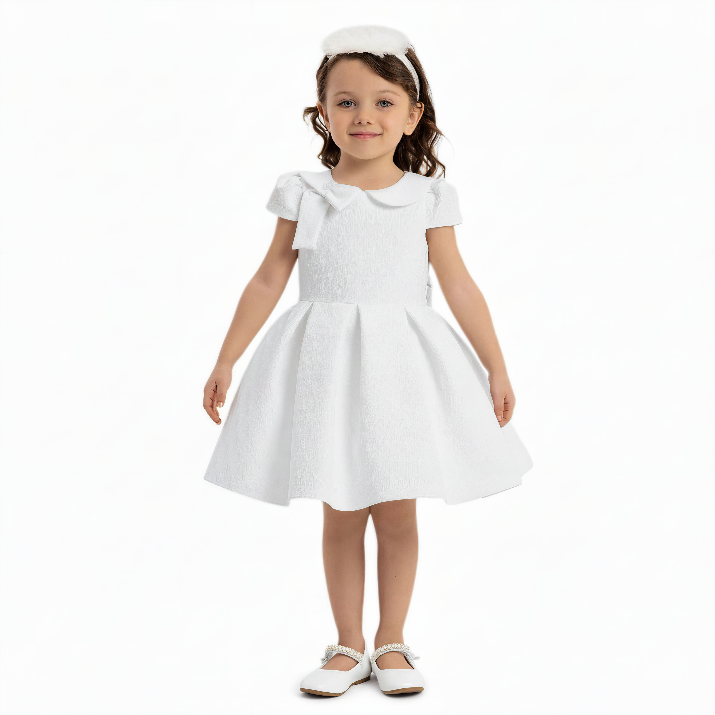 White Heart Baby Formal Dress-0