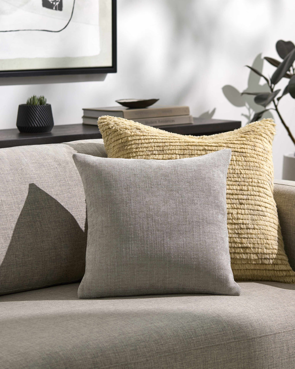 Zihna Taupe Throw Pillow-4